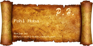Pohl Huba névjegykártya